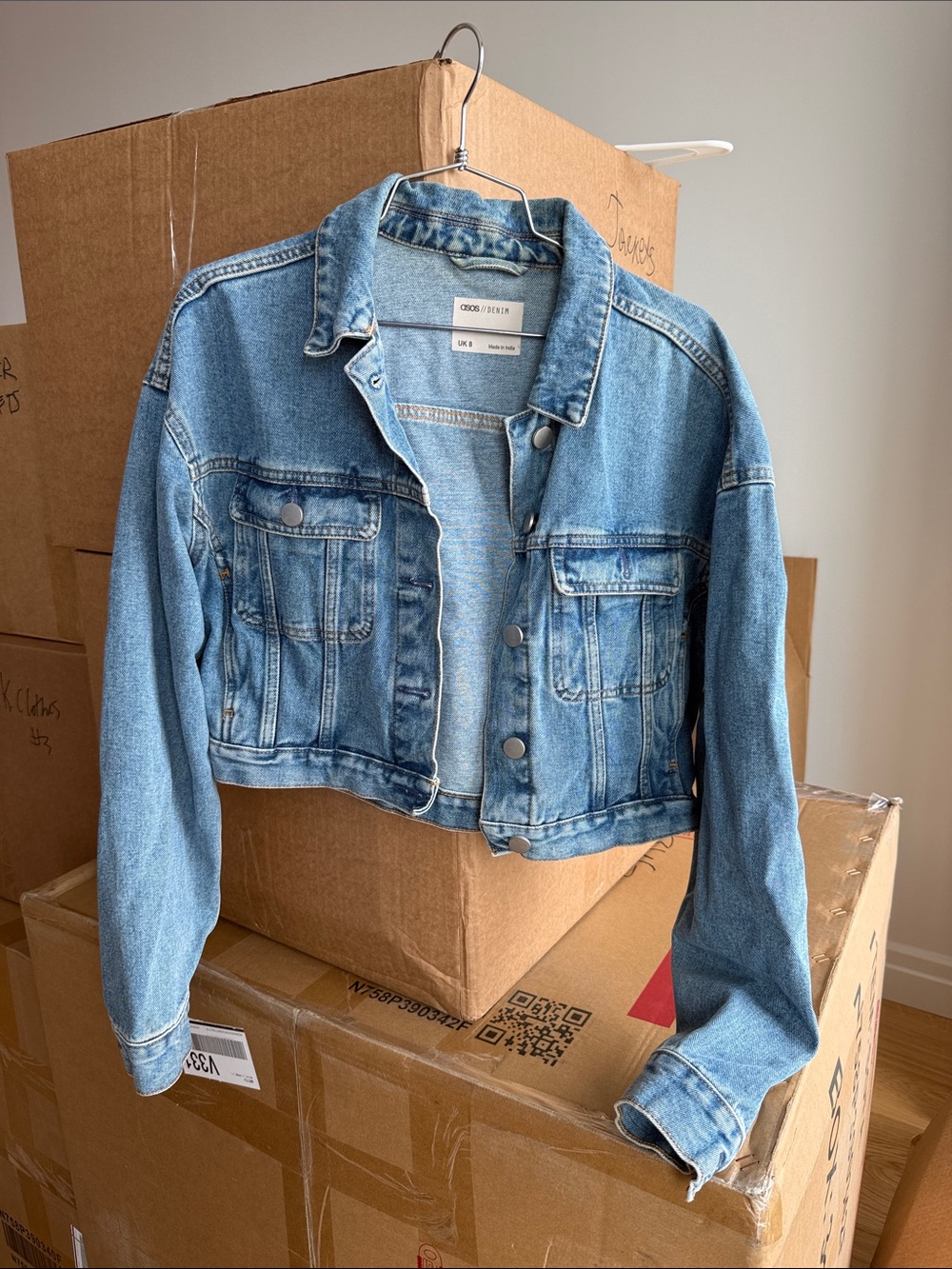 ASOS Light Blue Cropped Denim Jacket